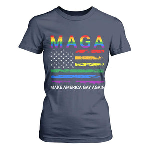 Make America Gay Again LGBTQ Pride T Shirt For Women Funny Political Pride Graphic