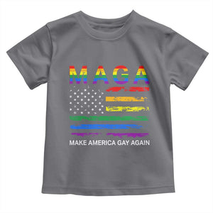 Make America Gay Again LGBTQ Pride Toddler T Shirt Funny Political Pride Graphic TS12 Charcoal Print Your Wear