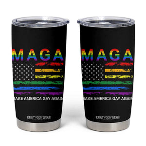 Make America Gay Again LGBTQ Pride Tumbler Cup Funny Political Pride Graphic TS12 Black Print Your Wear