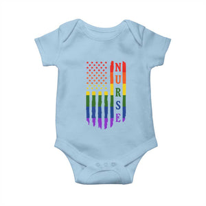Rainbow RN Ally Pride Month Baby Onesie LGBTQ Healthcare Worker TS12 Light Blue Print Your Wear