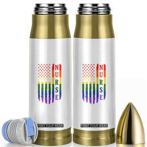 Rainbow RN Ally Pride Month Bullet Tumbler LGBTQ Healthcare Worker TS12 White Print Your Wear