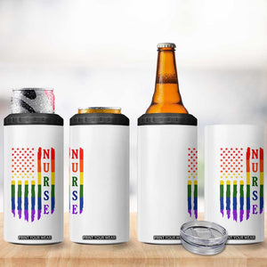 Rainbow RN Ally Pride Month 4 in 1 Can Cooler Tumbler LGBTQ Healthcare Worker TS12 Print Your Wear