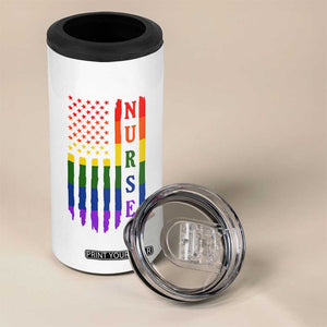 Rainbow RN Ally Pride Month 4 in 1 Can Cooler Tumbler LGBTQ Healthcare Worker TS12 Print Your Wear