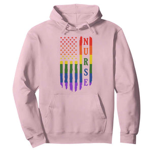 Rainbow RN Ally Pride Month Hoodie LGBTQ Healthcare Worker TS12 Light Pink Print Your Wear