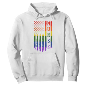 Rainbow RN Ally Pride Month Hoodie LGBTQ Healthcare Worker TS12 White Print Your Wear