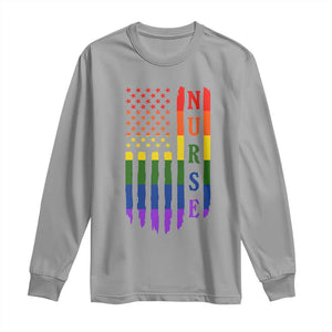 Rainbow RN Ally Pride Month Long Sleeve Shirt LGBTQ Healthcare Worker TS12 Sport Gray Print Your Wear