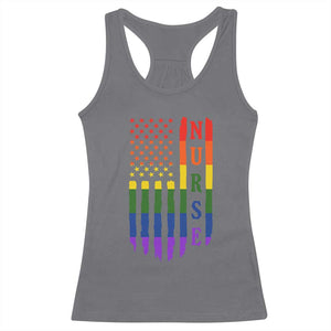 Rainbow RN Ally Pride Month Racerback Tank Top LGBTQ Healthcare Worker TS12 Charcoal Print Your Wear