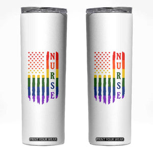 Rainbow RN Ally Pride Month Skinny Tumbler LGBTQ Healthcare Worker