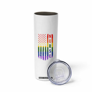 Rainbow RN Ally Pride Month Skinny Tumbler LGBTQ Healthcare Worker