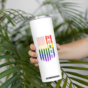 Rainbow RN Ally Pride Month Skinny Tumbler LGBTQ Healthcare Worker