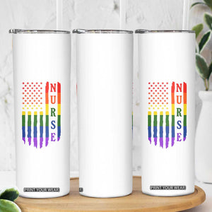 Rainbow RN Ally Pride Month Skinny Tumbler LGBTQ Healthcare Worker