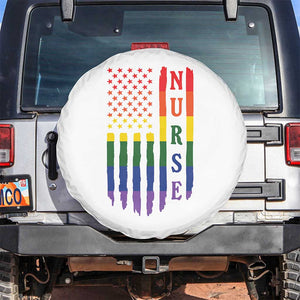 Rainbow RN Ally Pride Month Spare Tire Cover LGBTQ Healthcare Worker TS12 No hole White Print Your Wear