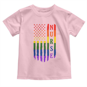 Rainbow RN Ally Pride Month Toddler T Shirt LGBTQ Healthcare Worker TS12 Light Pink Print Your Wear