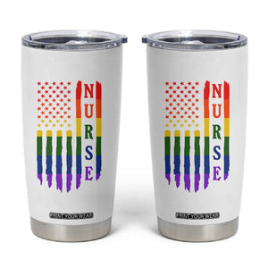 Rainbow RN Ally Pride Month Tumbler Cup LGBTQ Healthcare Worker TS12 White Print Your Wear