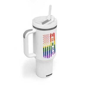 Rainbow RN Ally Pride Month Tumbler With Handle LGBTQ Healthcare Worker TS12 Print Your Wear