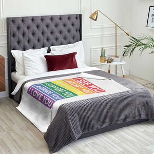 I See Accept Respect Support Admire Love You Throw Blanket LGBT Ally Pride Graphic TS12 Print Your Wear