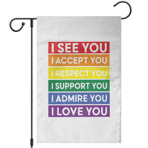 I See Accept Respect Support Admire Love You Garden Flag LGBT Ally Pride Graphic