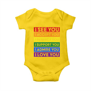 I See Accept Respect Support Admire Love You Baby Onesie LGBT Ally Pride Graphic TS12 Daisy Print Your Wear