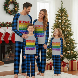 I See Accept Respect Support Admire Love You Plaid Pajama Set LGBT Ally Pride Graphic