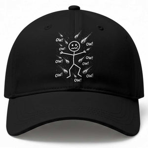 Funny Stick Figure Meteor Shower Baseball Cap Cosmic Joke