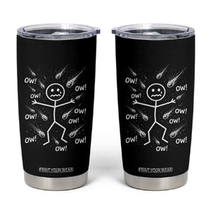 Funny Stick Figure Meteor Shower Tumbler Cup Cosmic Joke