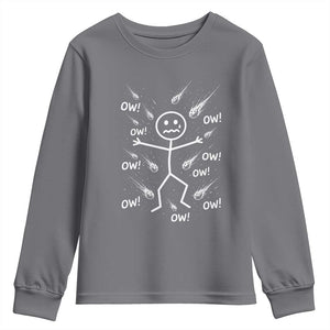 Funny Stick Figure Meteor Shower Youth Sweatshirt Cosmic Joke