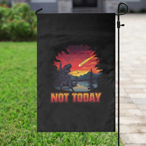 Funny Dinosaur Baseball Meteorite Garden Flag Not Today