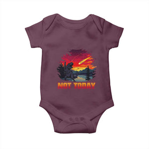 Funny Dinosaur Baseball Meteorite Baby Onesie Not Today