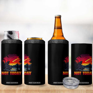 Funny Dinosaur Baseball Meteorite 4 in 1 Can Cooler Tumbler Not Today