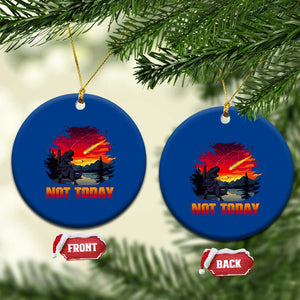 Funny Dinosaur Baseball Meteorite Ceramic Ornament Not Today
