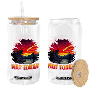 Funny Dinosaur Baseball Meteorite Glass Can Not Today