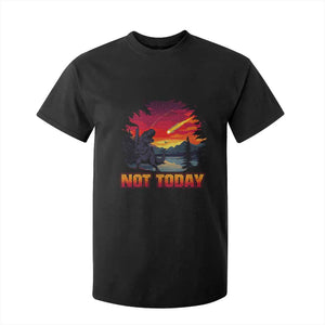 Funny Dinosaur Baseball Meteorite T Shirt For Kid Not Today