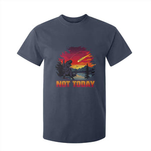 Funny Dinosaur Baseball Meteorite T Shirt For Kid Not Today