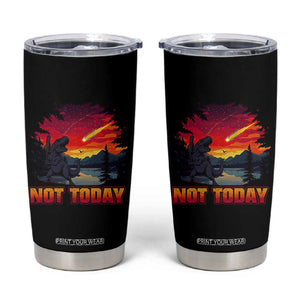 Funny Dinosaur Baseball Meteorite Tumbler Cup Not Today
