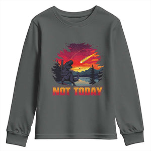 Funny Dinosaur Baseball Meteorite Youth Sweatshirt Not Today