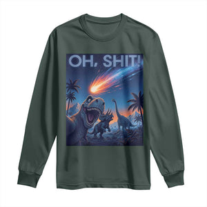 Funny Dinosaur Meteorite Long Sleeve Shirt Astronomy Lover Gift