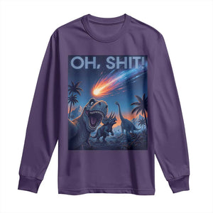 Funny Dinosaur Meteorite Long Sleeve Shirt Astronomy Lover Gift