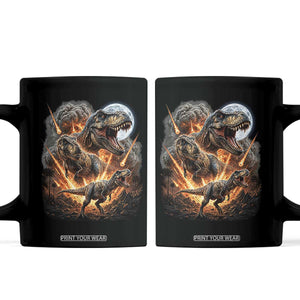 Funny Dinosaur Meteorite Strike Coffee Mug Epic Paleontology Gift