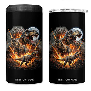 Funny Dinosaur Meteorite Strike 4 in 1 Can Cooler Tumbler Epic Paleontology Gift