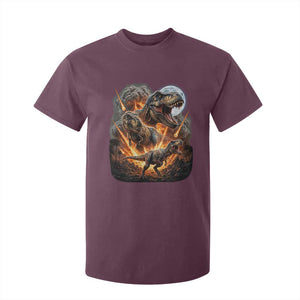 Funny Dinosaur Meteorite Strike T Shirt For Kid Epic Paleontology Gift