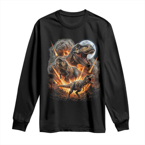 Funny Dinosaur Meteorite Strike Long Sleeve Shirt Epic Paleontology Gift