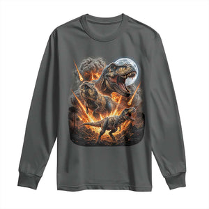 Funny Dinosaur Meteorite Strike Long Sleeve Shirt Epic Paleontology Gift