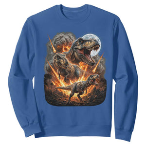 Funny Dinosaur Meteorite Strike Sweatshirt Epic Paleontology Gift
