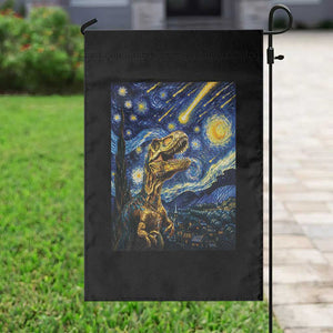 Dinosaur Starry Night Meteor Shower Garden Flag Astronomy Lover Gift