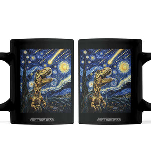 Dinosaur Starry Night Meteor Shower Coffee Mug Astronomy Lover Gift