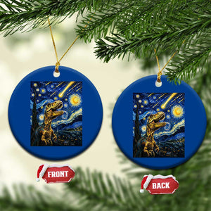 Dinosaur Starry Night Meteor Shower Ceramic Ornament Astronomy Lover Gift