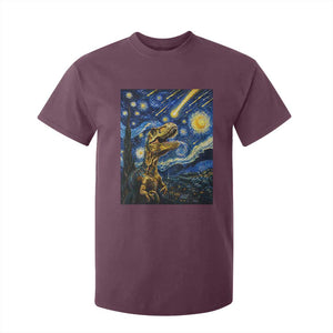 Dinosaur Starry Night Meteor Shower T Shirt For Kid Astronomy Lover Gift