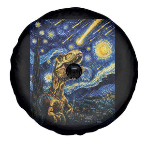 Dinosaur Starry Night Meteor Shower Spare Tire Cover Astronomy Lover Gift