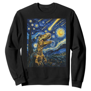 Dinosaur Starry Night Meteor Shower Sweatshirt Astronomy Lover Gift