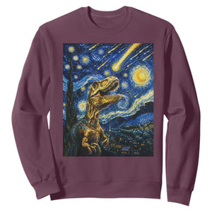 Dinosaur Starry Night Meteor Shower Sweatshirt Astronomy Lover Gift